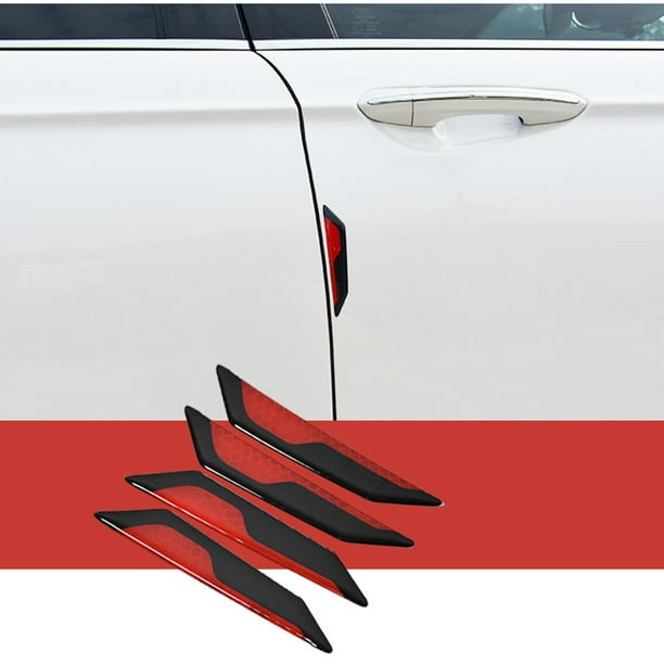 4pcs Car Door Edge Reflective Strip Anti-collision Safety Warning Stickers t